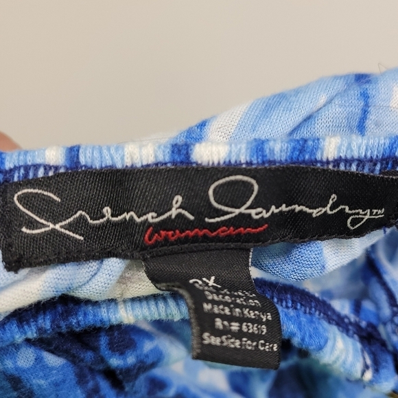 French Laundry Womens Multi Blue Tie Dye Top Size 2X - Picture 6 of 11